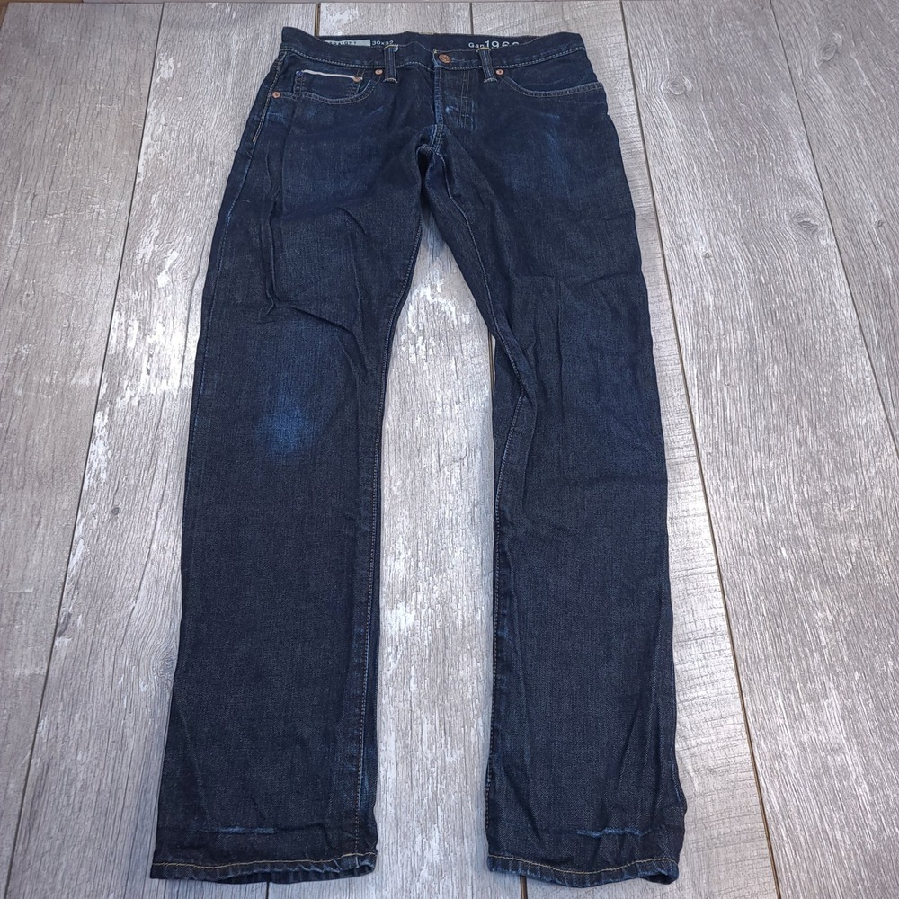 Gap Jeans Mens 30x32 Dark Wash Japanese Selvedge Denim Straight Fit 1969